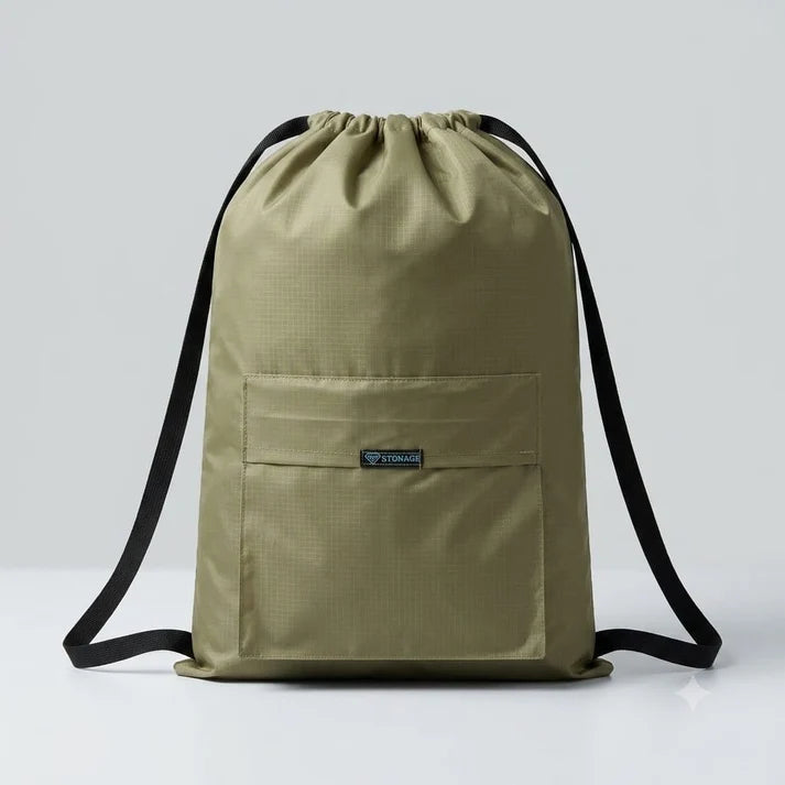 Single, Drawstring Bag – , Waterproof, All-Purpose for Hajj Umrah College/Uni , Gym & Daily Use (Khaki)