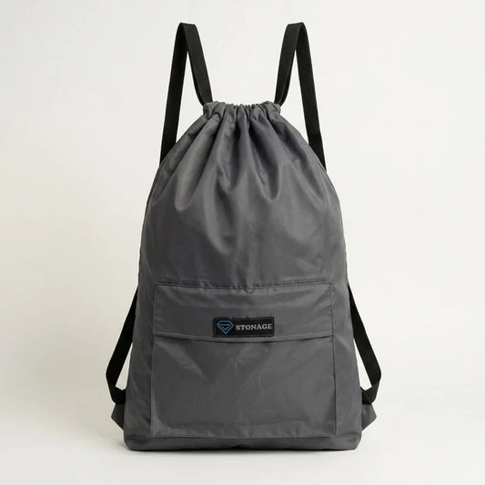 Single, Drawstring Bag – , Waterproof, All-Purpose for Hajj Umrah College/Uni , Gym & Daily Use ( Grey)