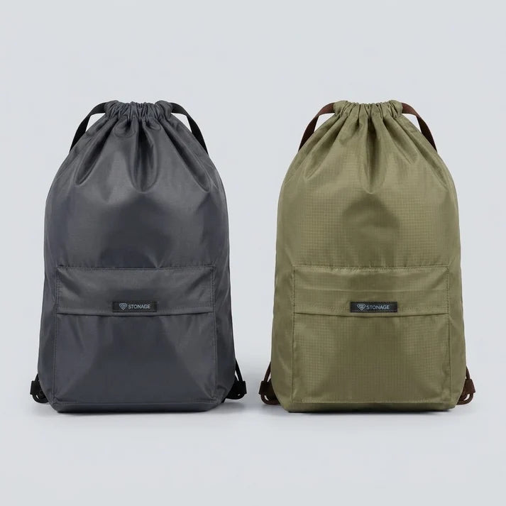 Two (2) Drawstring Bags – , Waterproof, All-Purpose for Hajj Umrah College/Uni , Gym & Daily Use ( Blue + Olive Green )