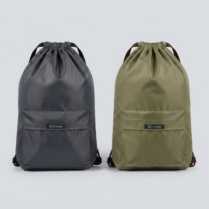 Two (2) Drawstring Bags – , Waterproof, All-Purpose for Hajj Umrah College/Uni , Gym & Daily Use ( Blue + Olive Green )