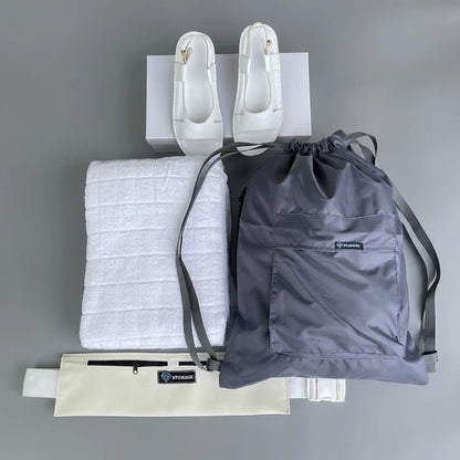 4 in 1, Hajj & Umrah Essentials –( Pure Cotton Full Towel Ihram + Ihram Slipper + Ihram Belt+ Bag )