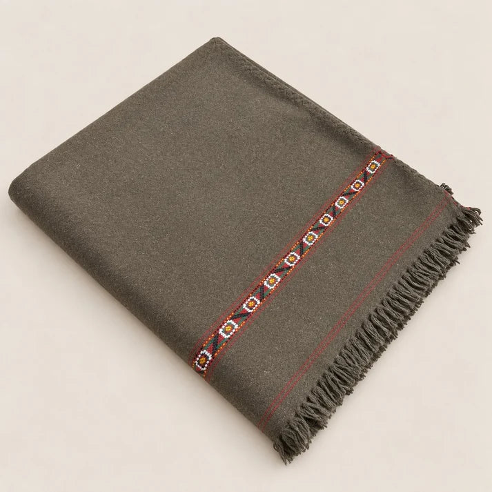 Herati - Handmade Wool Shawl, Brown