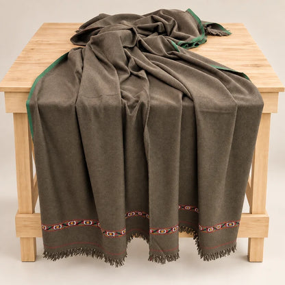 Herati - Handmade Wool Shawl, Brown
