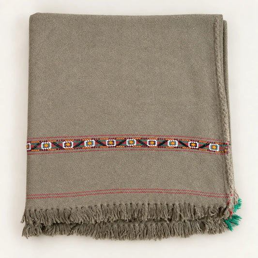 Herati - Handmade Wool Shawl, Light Brown