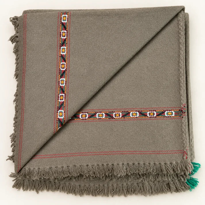 Herati - Handmade Wool Shawl, Light Brown