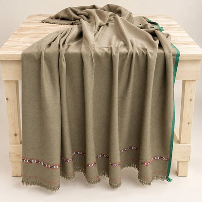 Herati - Handmade Wool Shawl, Light Brown