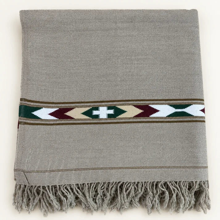 IBEX Sadabahar Swati Kaadi Shawl , Pure and Original Woolen Greyish Color