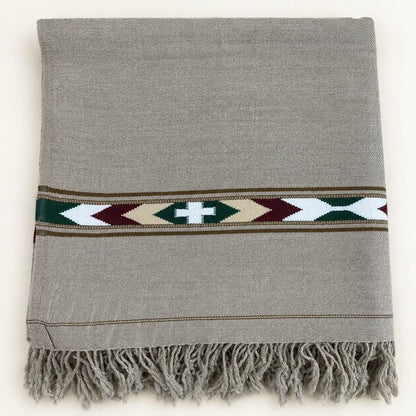 IBEX Sadabahar Swati Kaadi Shawl , Pure and Original Woolen Greyish Color