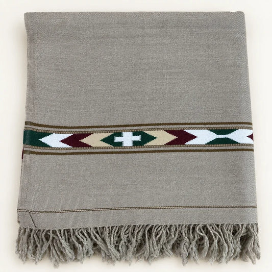 IBEX Sadabahar Swati Kaadi Shawl , Pure and Original Woolen Greyish Color