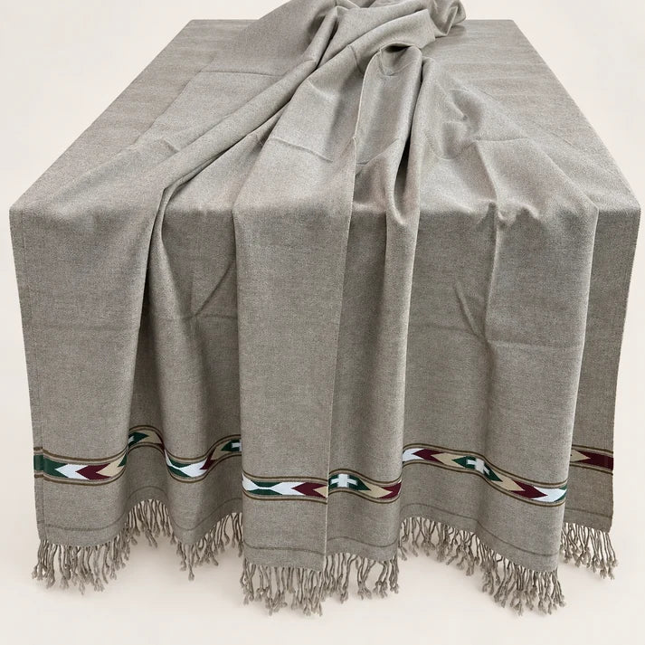 IBEX Sadabahar Swati Kaadi Shawl , Pure and Original Woolen Greyish Color