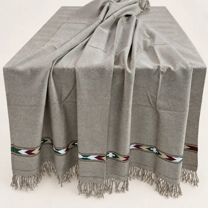 IBEX Sadabahar Swati Kaadi Shawl , Pure and Original Woolen Greyish Color