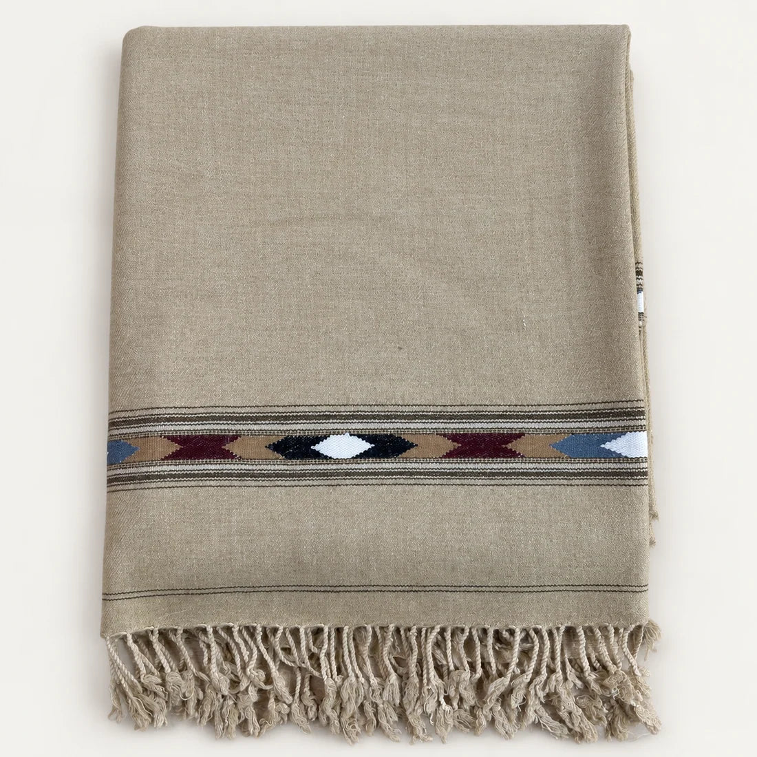 IBEX Sadabahar Swati Kaadi Shawl , Pure and Original Woolen, Sand Beig Color