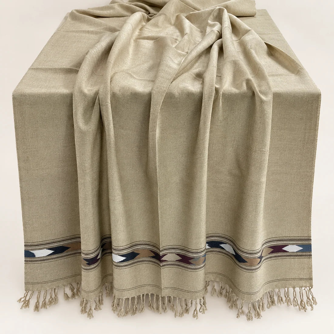 IBEX Sadabahar Swati Kaadi Shawl , Pure and Original Woolen, Sand Beig Color