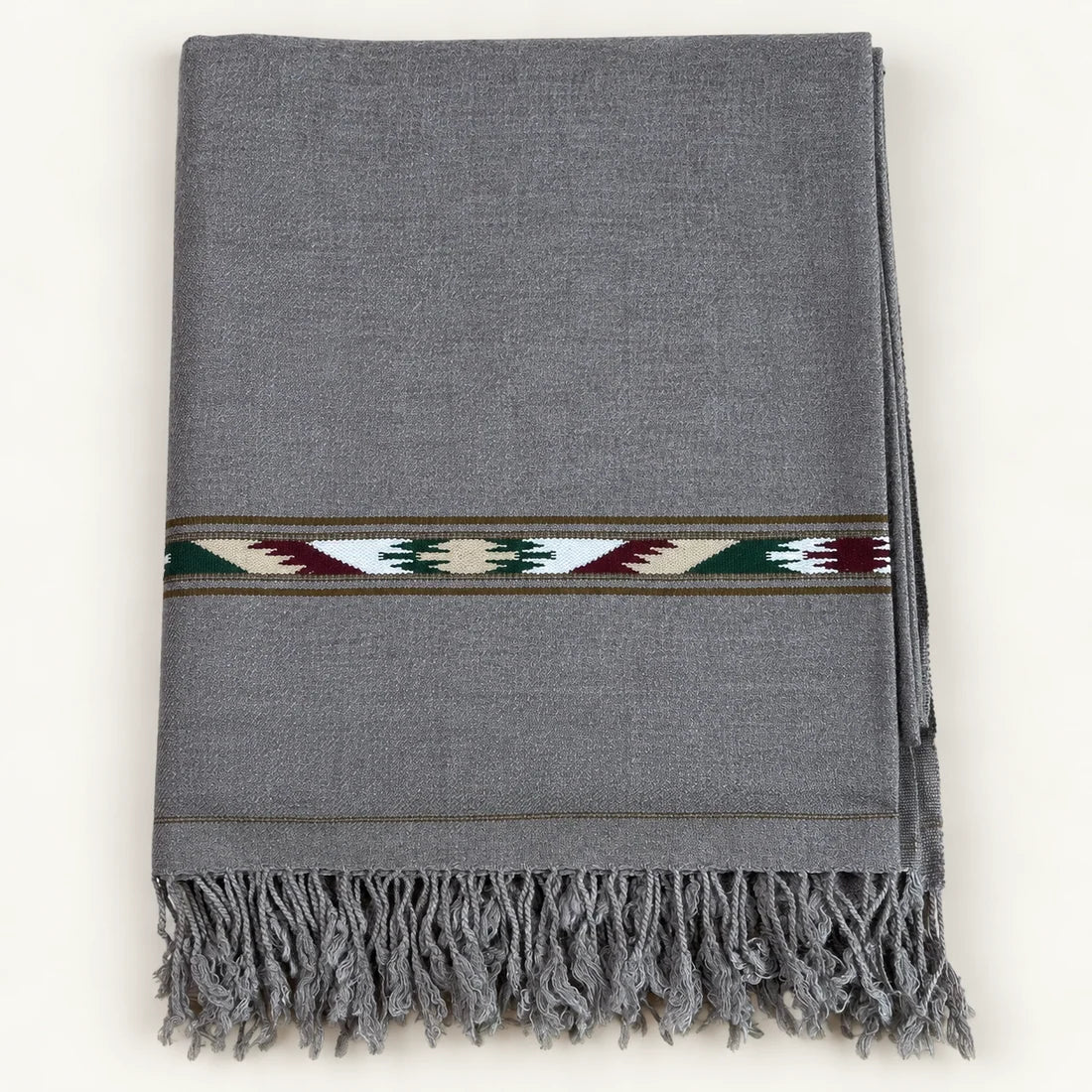 Stonage Sadabahar Swati Kaadi Shawl , Pure and Original Woolen, Grey Color