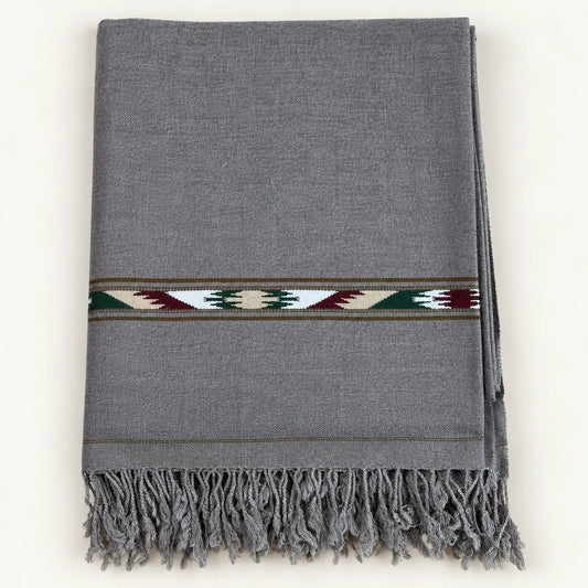 Stonage Sadabahar Swati Kaadi Shawl , Pure and Original Woolen, Grey Color