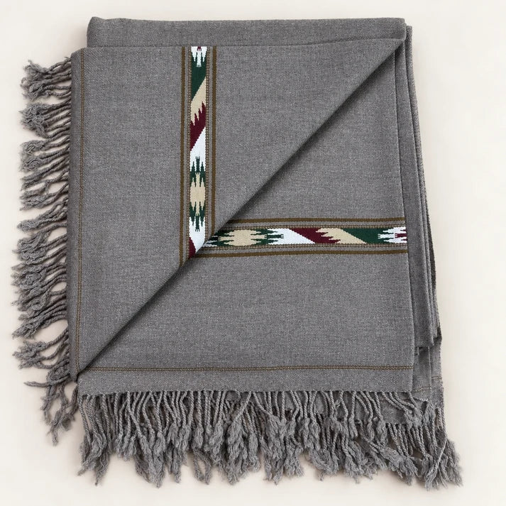 Stonage Sadabahar Swati Kaadi Shawl , Pure and Original Woolen, Grey Color