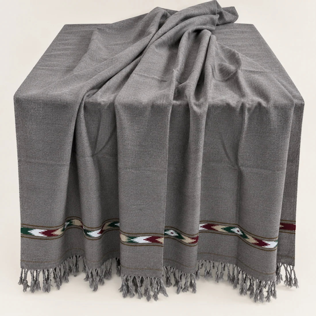 Stonage Sadabahar Swati Kaadi Shawl , Pure and Original Woolen, Grey Color