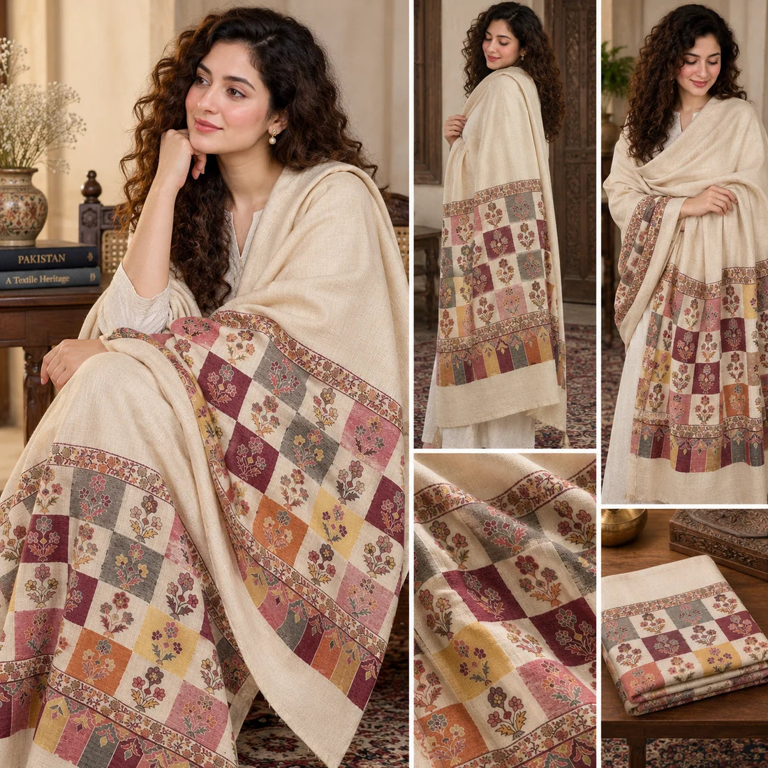 Zahra Multicolor Kani — Handmade Kashmiri Pure Wool Shawl (LKS-01)