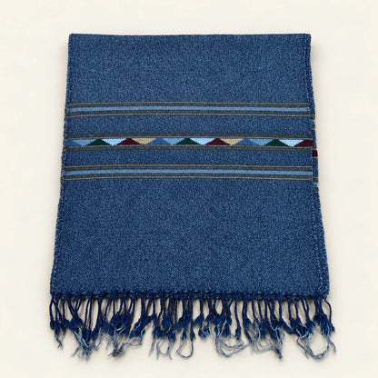 Handmade Soft , Wool Mufflers- Blue