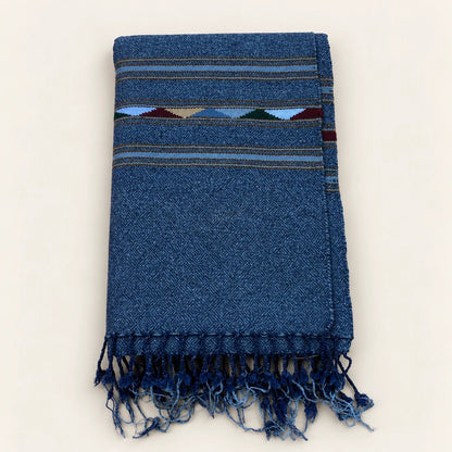 Handmade Soft , Wool Mufflers- Blue