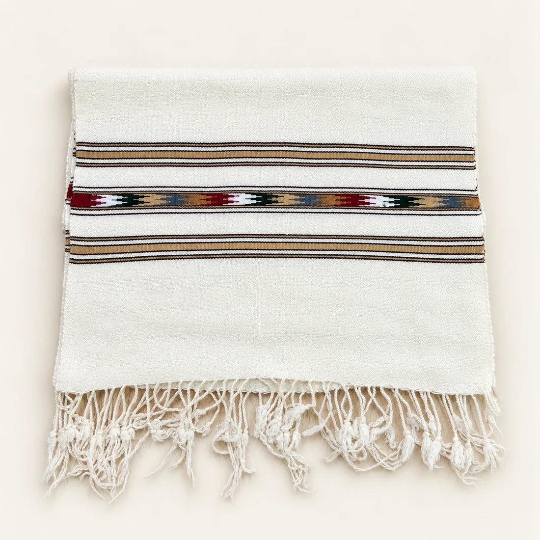 Angoora Wool Handmade Soft Mufflers- Off-white