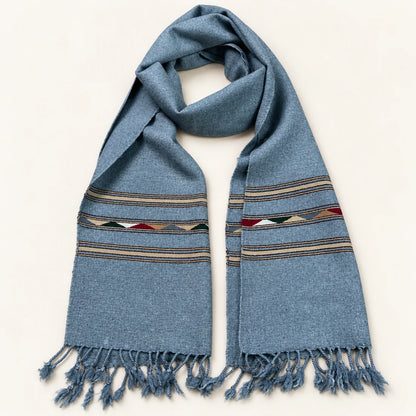 Handmade Soft , Wool Mufflers- Grey