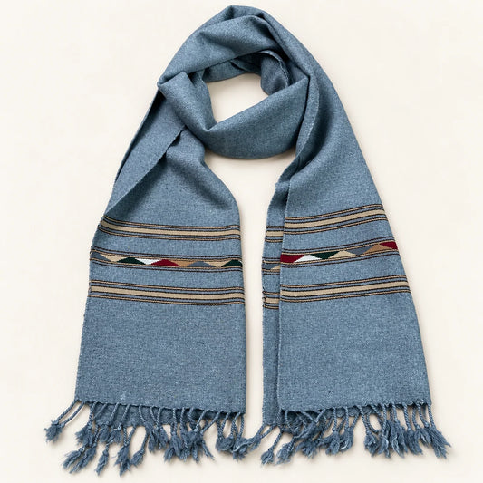 Handmade Soft , Wool Mufflers- Grey