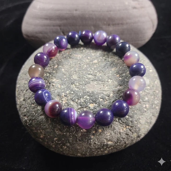 Amethyst Bracelet – Free Size Fit for All( 16 Beads ,10mm size) Elastic