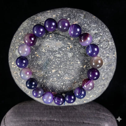 Amethyst Bracelet – Free Size Fit for All( 16 Beads ,10mm size) Elastic