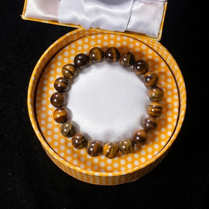 Tiger Eye Bracelet – Free Size Fit for All( 16 Beads ,10mm size) Elastic