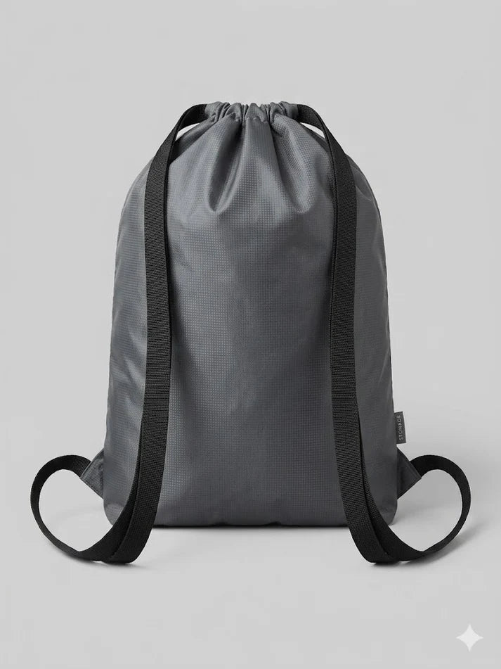 Drawstring Bag – , Waterproof, All-Purpose for Hajj Umrah College/Uni , Gym & Daily Use ( Greyish Black)