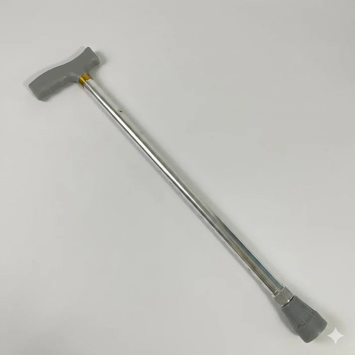 Premium Adjustable Aluminium Walking Stick – Elegant Silver Color