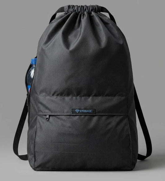 Drawstring Bag – , Waterproof, All-Purpose for Hajj Umrah College/Uni , Gym & Daily Use ( Greyish Black)