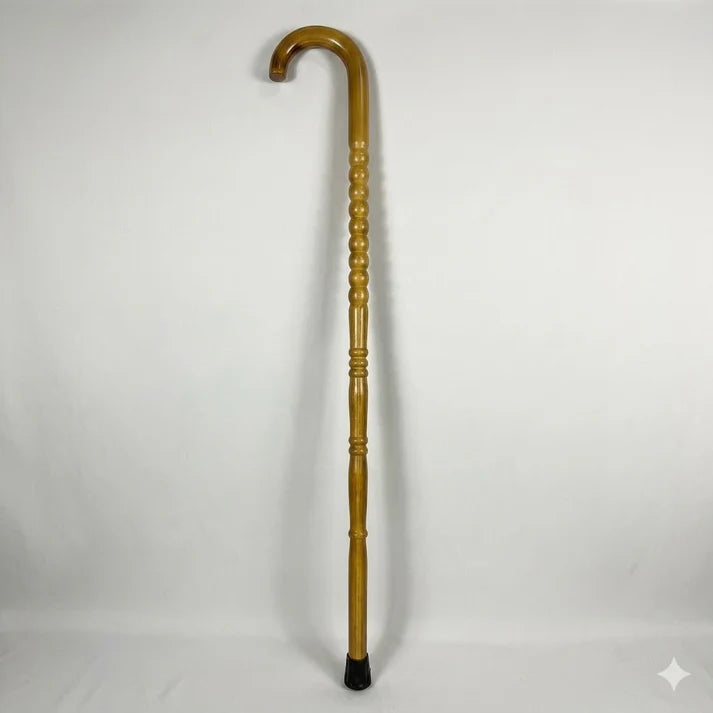 Smoothie Premium Wooden Walking Cane – Classic Brown Round Handle Design