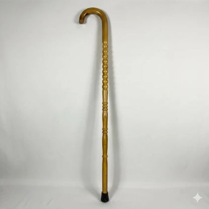 Smoothie Premium Wooden Walking Cane – Classic Brown Round Handle Design