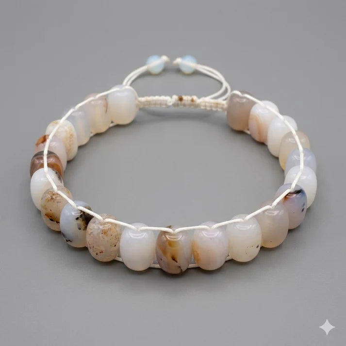 Turkish Round White Aqeeq Stone Tasbeeh 21 Beads