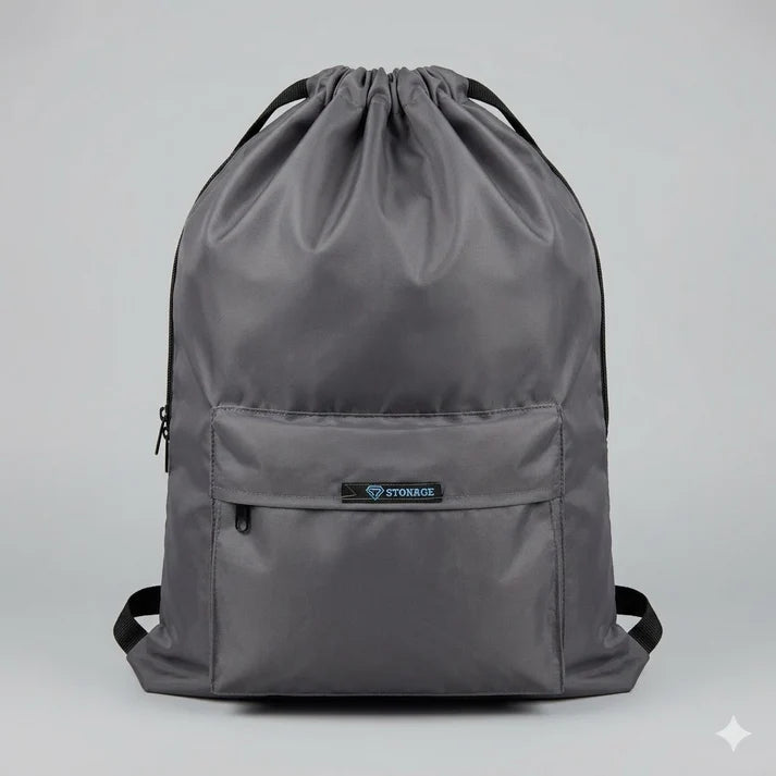 Drawstring Bag – , Waterproof, All-Purpose for Hajj Umrah College/Uni , Gym & Daily Use ( Light Grey)