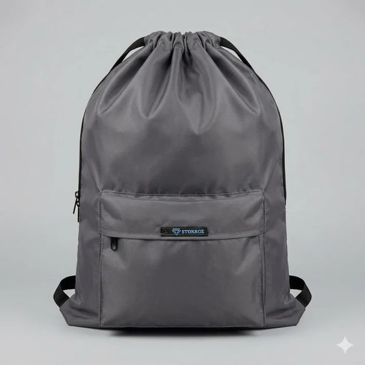 Drawstring Bag – , Waterproof, All-Purpose for Hajj Umrah College/Uni , Gym & Daily Use ( Light Grey)