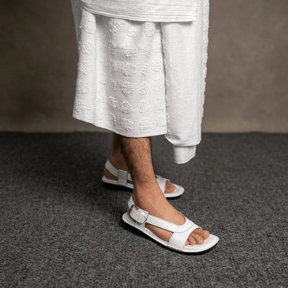 Hajj & Umrah Special Slippers, for Men (Handmade, Anti slip, All Day Comfort) White Color