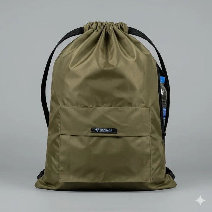 Drawstring Bag – , Waterproof, All-Purpose for Hajj Umrah College/Uni , Gym & Daily Use ( Olive Green)