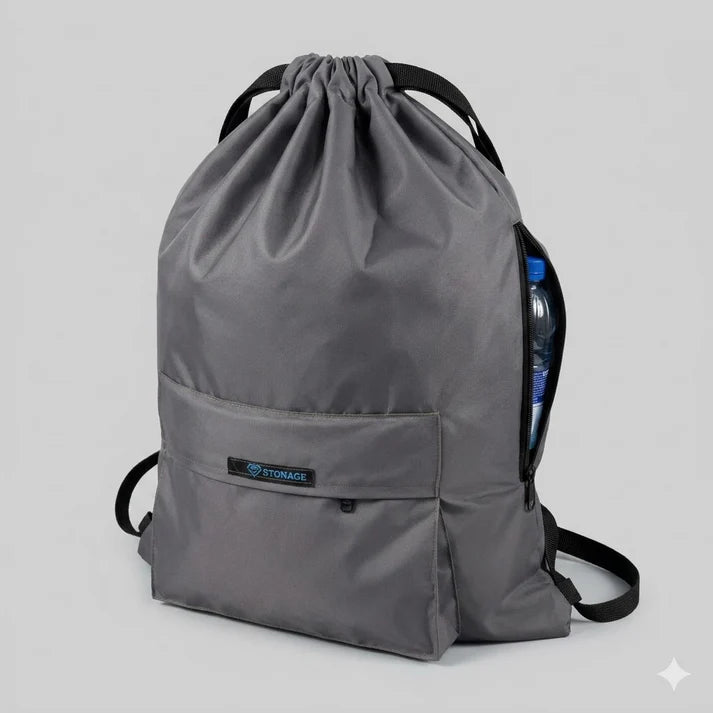 Drawstring Bag – , Waterproof, All-Purpose for Hajj Umrah College/Uni , Gym & Daily Use ( Light Grey)
