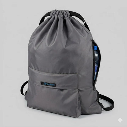 Drawstring Bag – , Waterproof, All-Purpose for Hajj Umrah College/Uni , Gym & Daily Use ( Light Grey)