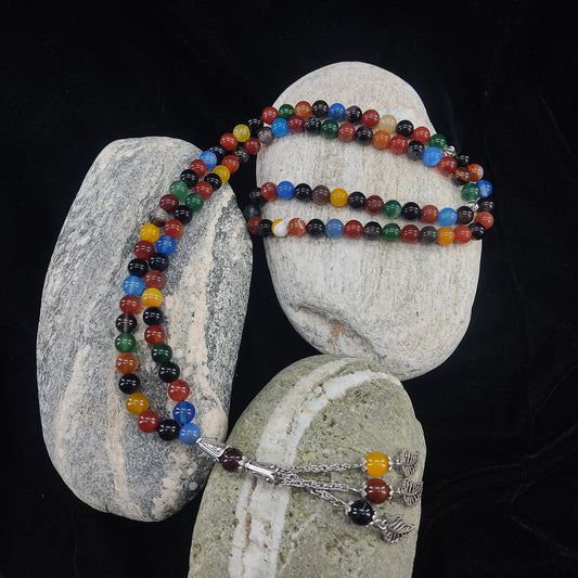 Ummul Baneen ( Multi Color  Tasbeeh 8mm 100 beads