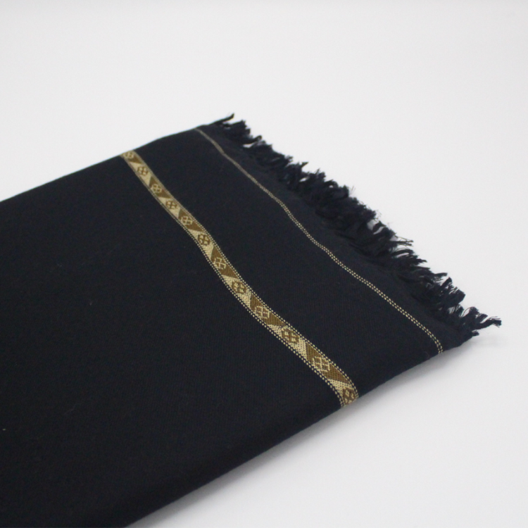 96 Wool Pashmina Swati Shawl  Black Color