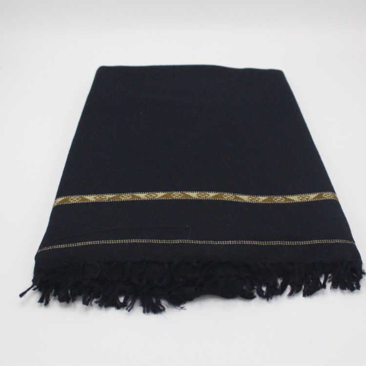 96 Wool Pashmina Swati Shawl  Black Color