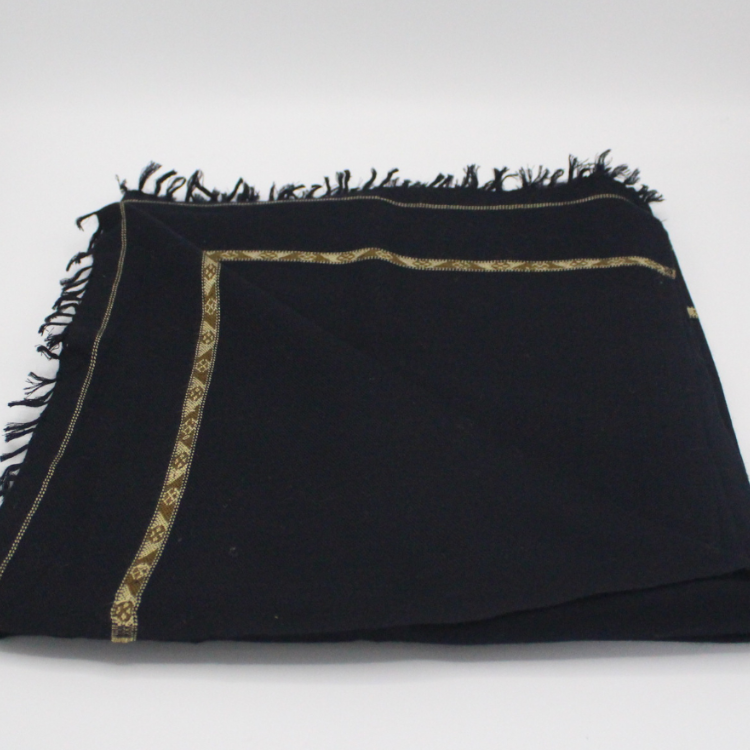 96 Wool Pashmina Swati Shawl  Black Color