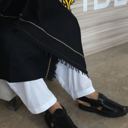 96 Pashmina Swati Shawl  Black Color